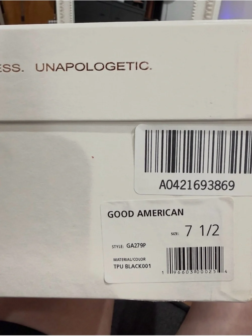 Good American Women’s Cinder-F*cking-Rella Square Clear Black Wedges - Picture 9 of 9